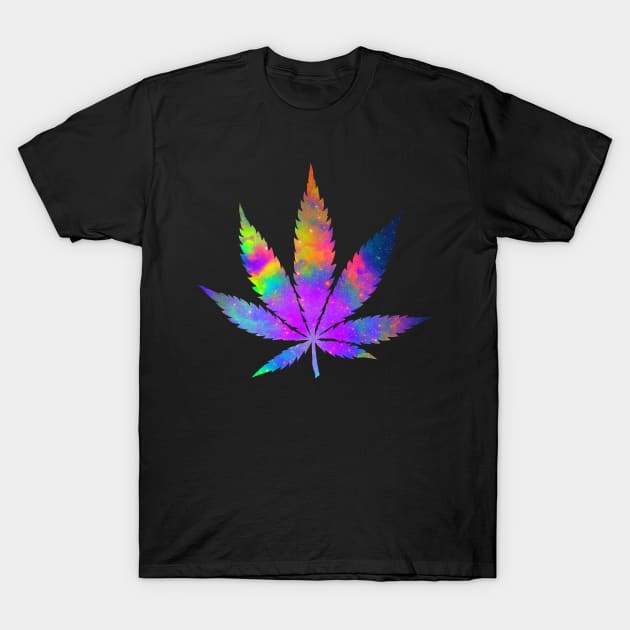 Galaxy leaf T-Shirt by jjsealion